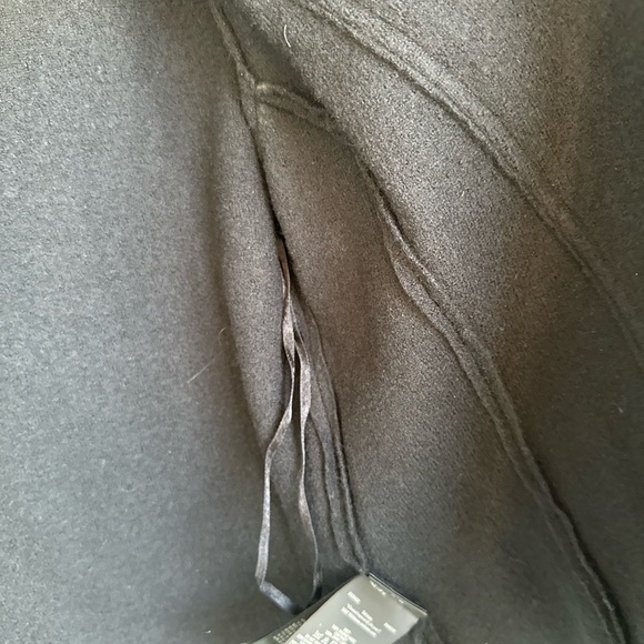 Ted Baker NWOT Black Asymmetric Zip Leather-Trim Wool Jacket - Picture 15 of 16